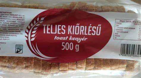 teljes kiőrlésű kenyér rosttartalom infografika