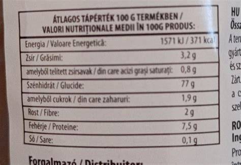 infografika a puffasztott rizsszeletek tápanyagai