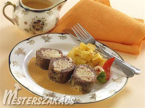 töltött rostélyos recept vizuális ábrázolása