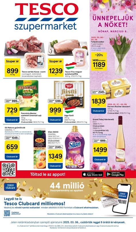 Tesco akciós újságok és áruházak elrendezése