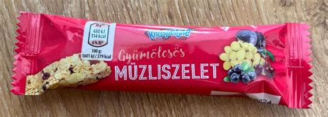 müzliszelet címkék és összetevők elemzése