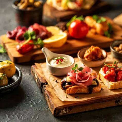 Mediterrán tapas vizuális ábrázolása