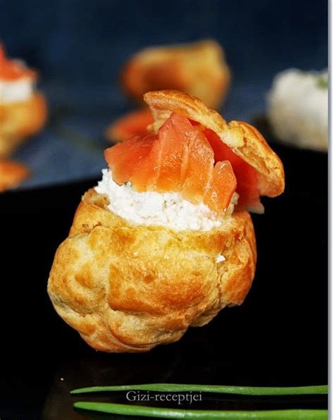 füstölt lazac töltött profiterol vizuális ábra