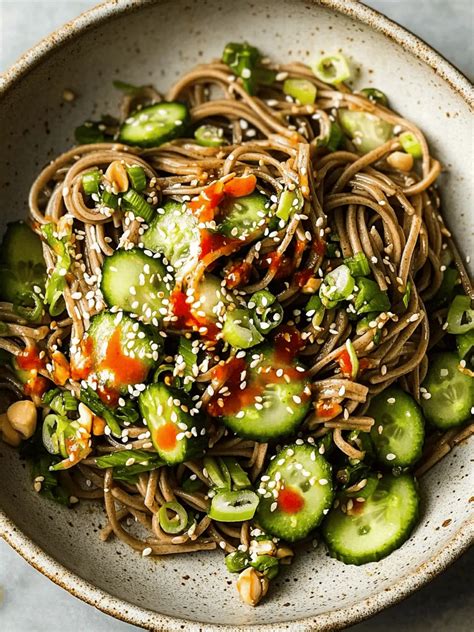 zesty chili soba with vegetables
