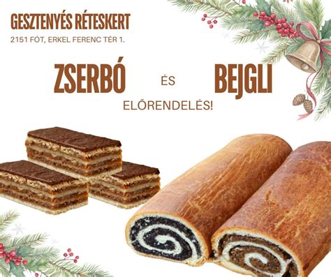 zserbó és bejgli asztalon
