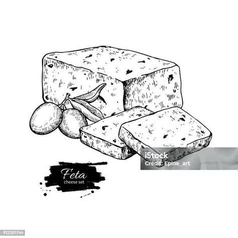 kóstolási összehasonlítás illusztráció (feta és krémfehérsajt)