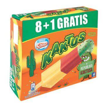 kaktusz mintázatú jégkrém csomagolás