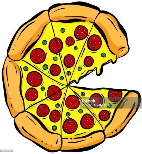 pizza étel összeállítás illusztráció