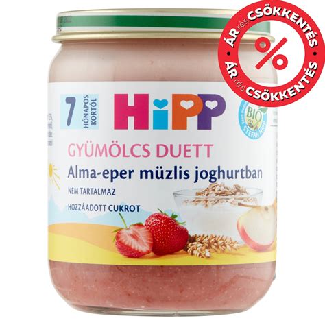 HiPP bio gyümölcs termékek vizuális áttekintése