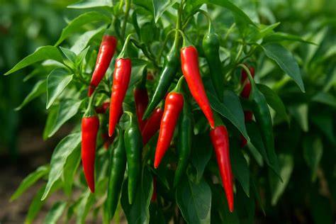 paprika termesztés szemszögéből ábrázolt növény és termés