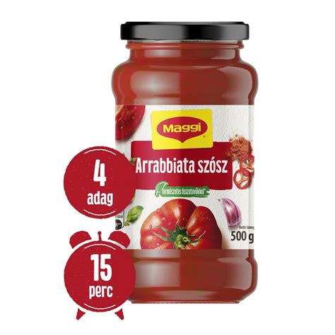 arrabbiata szósz összetevők infographic