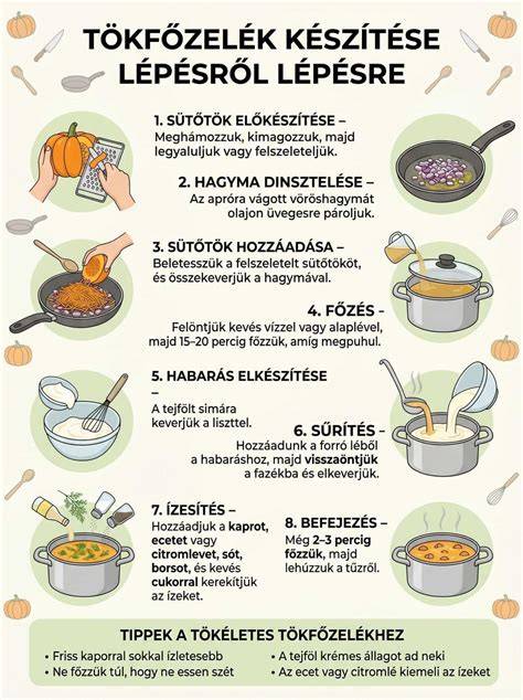 Tökfőzelék ábrázoló infografika