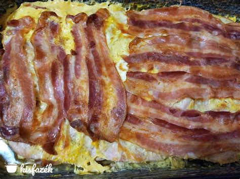 Baconos húsétel infografika