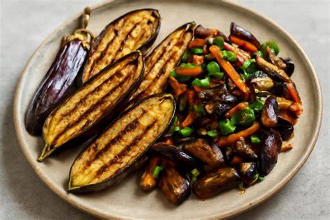 grill padlizsán és zöldségek