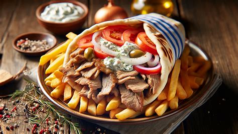 infografika a görög gyros készítéséről