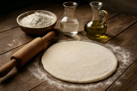 parmezános pizza összeállítása, vékony tészta