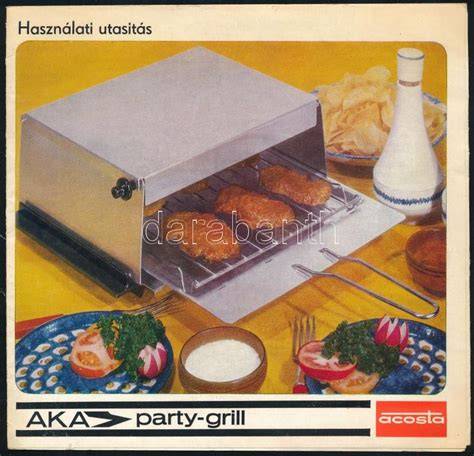 Retró party-grill és retro konyhai eszköz ábrája